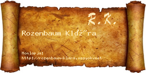 Rozenbaum Klára névjegykártya
